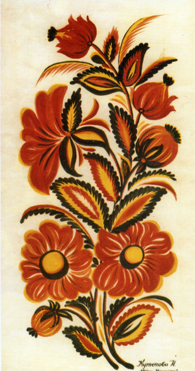 Декоративне панно «Квіти України». 1968. Папір, гуаш